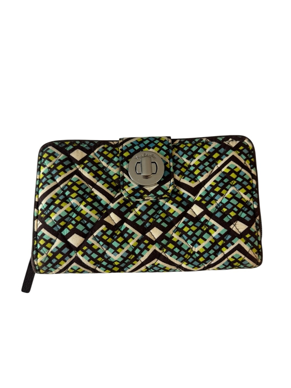 Vera Bradley Rain Forest RFID Turn Lock Wallet Quilted Zip Around